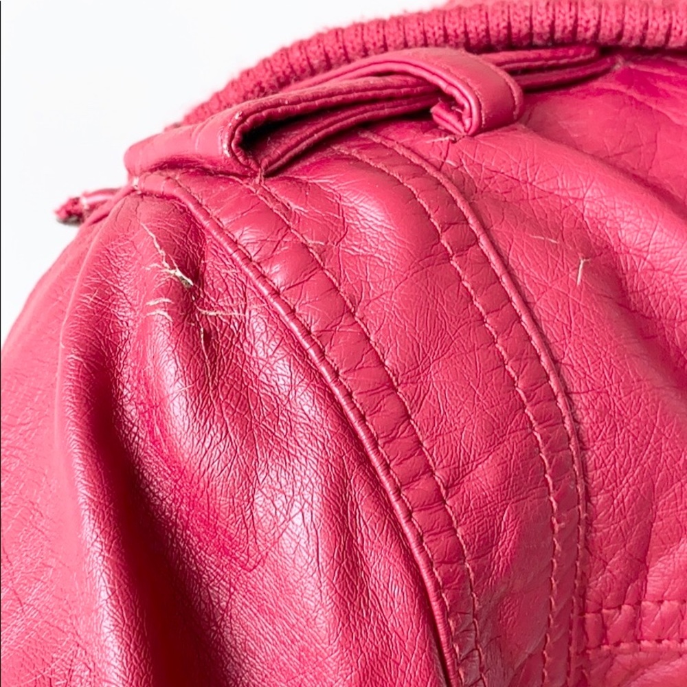 Indigo Saints Mock Turtleneck Faux Leather Jacket - Picture 9 of 10